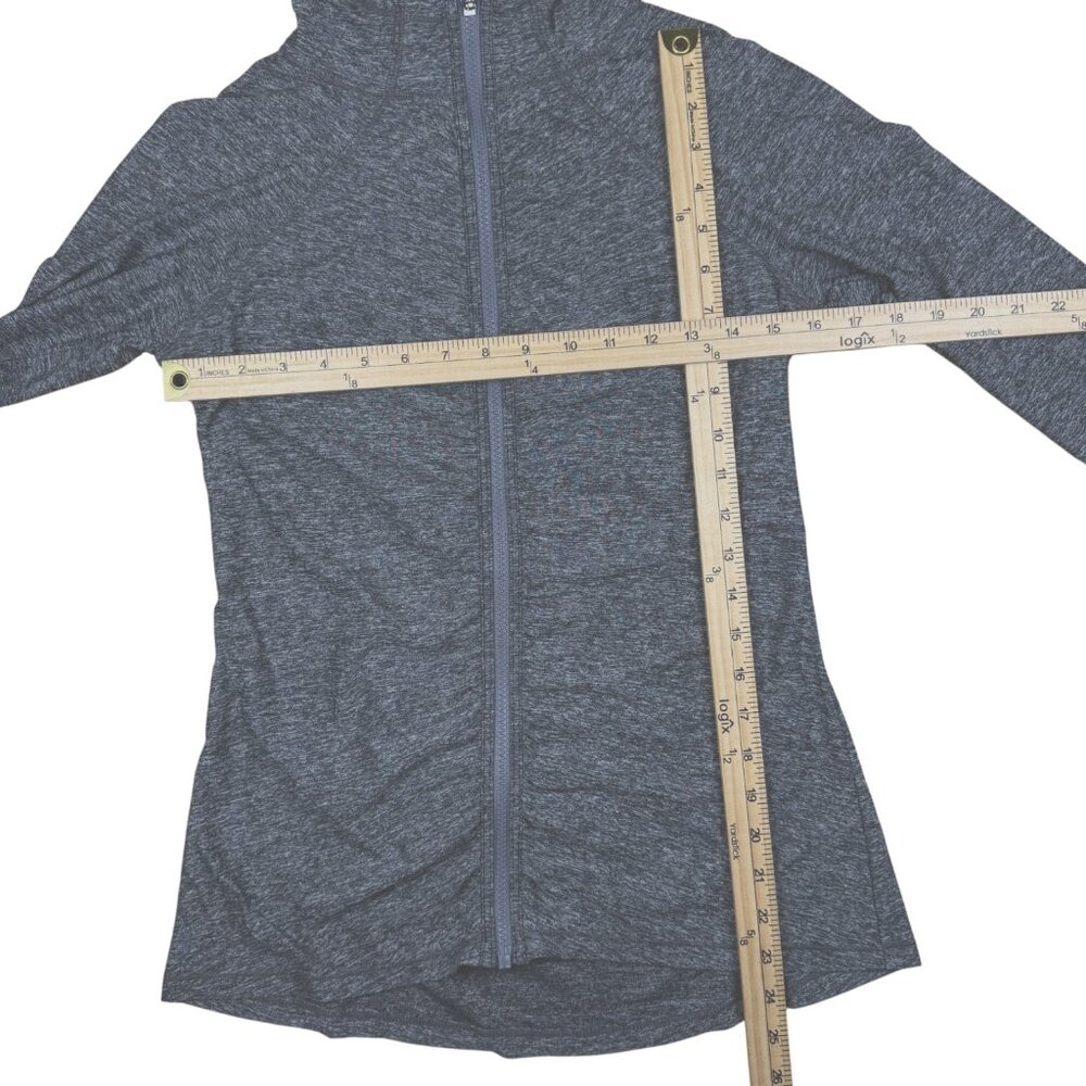 Athleta Pacifica Crosscurrent Hooded Jacket S Heather Gray, Ruched Zip, UPF - Picture 10 of 14